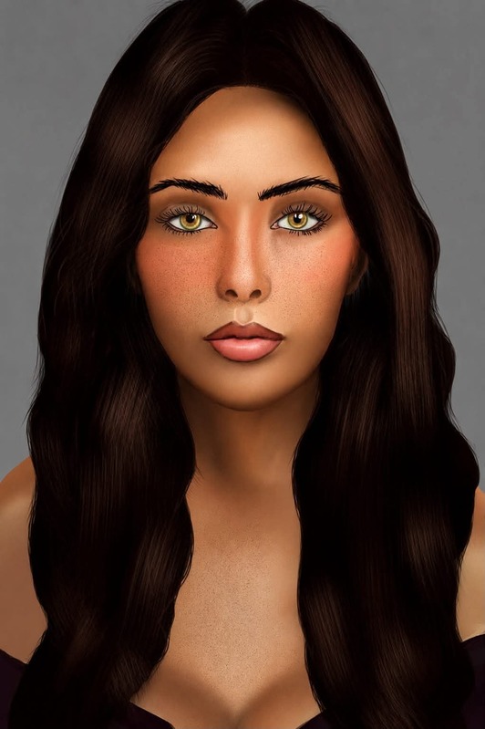 Portrait féminin aux yeux dorés